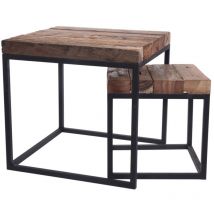 Ambiance - Ensemble de tables d'appoint 2 pcs Teck h&s Collection