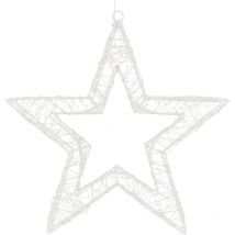 Ambiance - ecd Germany Estrella de Navidad Colgante con 960 LEDs IP44 Iluminación Blanco Cálido 38 cm Decoración Navideña con Temporizador Copo de