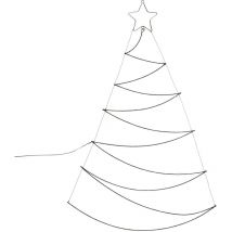 Ambiance - ecd Germany Árbol De Navidad led Con Estrella 150 LEDs Blanco Cálido Montado En La Pared 150cm Colgante Decorativo Para La Navidad