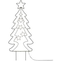Ambiance - ecd Germany Árbol De Navidad led 87cm 90 LEDs Blanco Cálido Metal Temporizador De Funcionamiento De La Batería 6 Horas Interior/Exterior