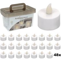 Ambiance - Set de bougies chauffe-plat led - Boîte de 48 bougies - piles incluses - x