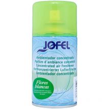 Jofel - Désodorisant d'air concentré pour diffuseur fleurs blanches - aérosol - 6% - 0,065/0,075g par dose - récipient métal