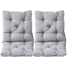 90067 hanko Cuscino imbottito, Per panca da giardino con schienale, Grigio chiaro, 98 x 50 x 8 cm, 2 pezzi - Ambientehome