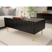 Bestmobilier - Ambre - table basse - 120 cm - style contemporain - noir / doré