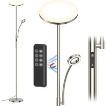 Amdelne Led Stehlampen 175cm 30w Stehleuchte Mit 5w Leselampe Fernbedienung Metall Sofalampe Standleuchte Für Wohnzimmer Schlafzimmer Büro Hotel 