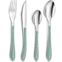 Set Di Posate Amefa Bistro Verde Metallo 24 Pezzi