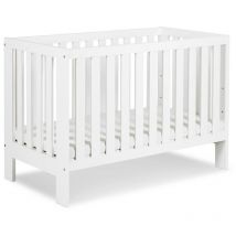 Monmobilierdesign - amelia ii Lit bébé évolutif avec barrière de sécurité Blanc Avec tiroir