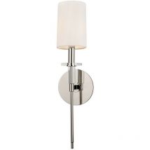 27-hudson Valley - Lamp with lampshade Amherst Steel Polished nickel 1 bulb 47.6cm