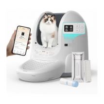 Litière Chat Autonettoyante 65L,Détection à 360°/Anti-Odeur/Anti-Pinch, Bac à Litière pour Plusieurs Chats,Contrôle avec app - Amicura