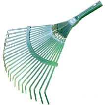 Amig - Scopa da Giardino Rastrello Metallico in Acciaio con 22 Plettri Metallici e Lamelle Fisse per Raccogliere Foglie e Stopi del Prato Utensili