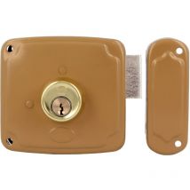 Amig - Serratura da sovrapposizione a destra con leva di chiusura e linguetta per porte in legno Mod. 72PU 100 x 95 mm Chiusura con cilindro rotondo