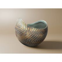 Deco In Paris - amira - Coupelle ronde en polyrésine vert et doré 30 cm amira