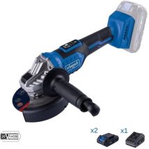 Amoladora 20v 2 baterias 2.0Ah y cargador ixes Scheppach bc-ag125-x