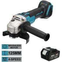 388VF 10000RPM Amoladora Angular sin Escobillas con 1 Pila, 4 Velocidades, Pulidora Profesional, Cortadora, Herramienta de Carpintería Eléctrica
