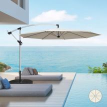 Elios Parasol – Gartenschirm 3m – Aluminium – UV-Schutz – 220cm Höhe – 11,2kg – Cremeweiß/Silber