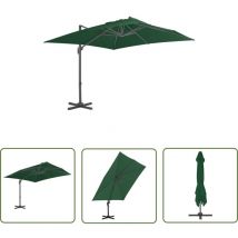 Longziming - The Living Store Ampelschirm mit Aluminium-Mast 400x300 cm Grün - Sonnenschirm - Gartenmöbel - Outdoor Möbel - Poolparty - Sommergarten