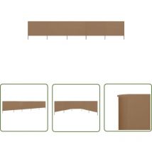 The Living Store 5-teiliges Windschutzgewebe 600 x 160 cm Taupe - Windschutz - Faltwand - Sichtschutz - Gartenzubehör - Terrasse