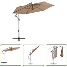 Torana - The Living Store Ampelschirm mit Aluminium-Mast 300 cm Taupe - Sonnenschirm - Gartenmöbel - Ampelschirm - Outdoor Möbel
