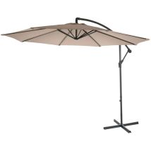 Ampelschirm Terni, Sonnenschirm Sonnenschutz, Ø 3m Neigbar, Polyester/stahl 11kg Sand-beige Ohne Ständer
