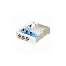 M-e - Amplificateur Distributeur d'intérieur 3 sorties tv tnt uhf Elap 372013 - Gain 25dB, Filtre 4G lte 700 MHz, 5G, 12V, Réglage de gain