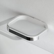 Am.pm - Func Seifenhalter Wandmontage Seifenhalter Seifenablage Seife Halter Glas Seifenablage Seifenschale Toilette Wc Bad, Chrom