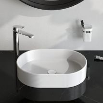 Am.pm - Vasqueà Poser Ovale Vasque en Céramique Blanche 51 x 35 cm