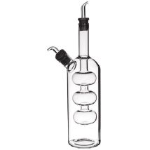 Ampolla Oliera e Acetiera 2 in 1 in Vetro Borosilicato – Capacità 25 cl Olio, 10 cl Aceto – Beccucci Antigoccia – Cosedacasa