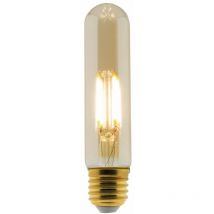 Ampoule déco filament LED ambrée 4W E27 400lm 2500K - Tube - Elexity