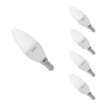Ampoule led E14 8W 220V C37 180° (Pack de 5) - Blanc Chaud 2300K - 3500K Silamp