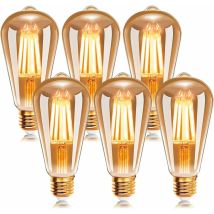Briday - Ampoule à filament led E27 ST64 6W 2200K Blanc Chaud, Ampoules Rétro Edison Vintage Antique Lampe, 540Lm Equivalent à Ampoule Incandescente