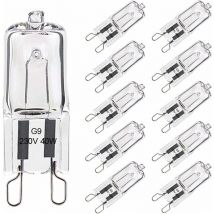 Svkbjroy - Ampoule G9 40W Pour Four Tolérance de 300°C, Ampoule Halogène G9 Dimmable Blanc Chaud, G9 Ampoules Capsule Filament 480LM 230V Lot de 10