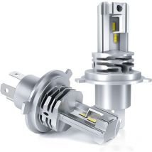 Ampoule H4 led, 6500K Blanc pour Voiture de 12V-24V Hi/Lo Beam Kit d'ampoule Phare de Conversion. (2 Pcs),de Debuns