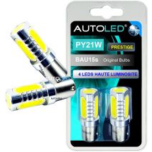 Ampoule LED BAU15s / 4 LEDS Haute Puissance / LED PY21W AUTOLED
