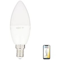 Kozii - Ampoule led connectée éclairage multi-blancs (2700 à 6500 kelvins), flamme, culot E14, conso. 6W, , 400 lm, angle 180° - KV470FCCT