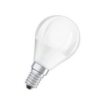 Bombilla led esmerilada esfera E27, 4,9 w, blanco cálido.