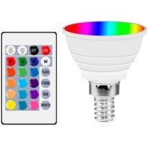 Ampoule LED E14 3W RVB + ampoule de projecteur à changement de couleur blanc froid avec télécommande