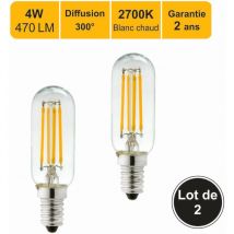 Arcotec - Lot de 2 ampoules led filament E14 4W 470Lm 2700K - garantie 2 ans