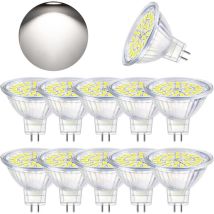 Ampoule Led Gu5.3 Blanc Froid 6000k, Mr16 Led 12v 5w Equivalent À 50w Halogène, Ampoules Led Spot Non Dimmable, Lot De 10,trimec