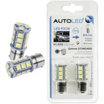 Autoled - Ampoule led P21W / 18 leds blanc / Ampoule led BA15s