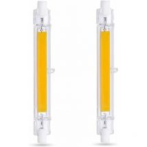 Ampoule led R7S 118mm 10W BlaChaud 3000K, 1000LM, Équivalent Lampe Halogène R7S J118 80W 100W, Non-dimmable, Ampoule R7S 118mm Slim cob led pour