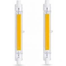 Ampoule led R7S 118mm 10W Blanc Froid 6000K, 1000LM, Équivalent Lampe Halogène R7S J118 80W 100W, Dimmable, Ampoule R7S 118mm Slim cob led pour