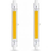 Ampoule led R7S 118mm 10W Blanc Froid 6000K, 1000LM, Équivalent Lampe Halogène R7S J118 80W 100W, Dimmable, Ampoule R7S 118mm Slim cob led pour