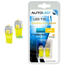 Autoled - Ampoule led W5W Orange / led T10 Orange / 5 leds