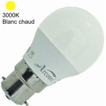 Ampoule LED B22 sphérique 4,9W 470Lm 3000K - garantie 2 ans