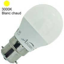 Ampoule LED B22 sphérique 4,9W 470Lm 3000K - garantie 2 ans