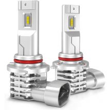 Sjqka - Ampoules Antibrouillard led Hight Power,12V 6500K Blanc pour Voiture Phare Route et Croisement Brouillard de Kit Remplacement(9005 HB3)