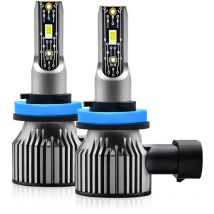 Lifcausal - Ampoules de phares à led H11 IP68 Ampoules de phares à led de voiture étanches 6500K 120W 12000LM Phares à led brillants, 2 pièces