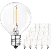 Ampoules E12 En Verre, G40 Ampoules Led Blanc Chaud 1w=10w 2200k Ac220–240v Remplacement Guirlande Lumineue - Lot De 25