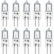 10 pièces Ampoules halogènes G4 50W 12V, blanc chaud 2800K, gradable capsule transparente - Lablanc