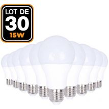 Europalamp - 30 Ampoules led E27 15W Blanc Froid 6000K Haute Luminosité